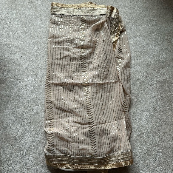 Gold Sequin Saree - Picture 5 of 8